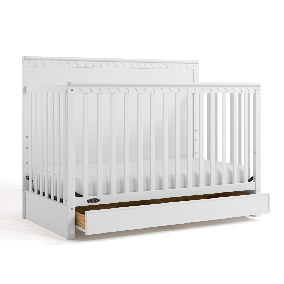 CRIB SASHA 5IN1 CNV DRWR WHITE_AB00WHC