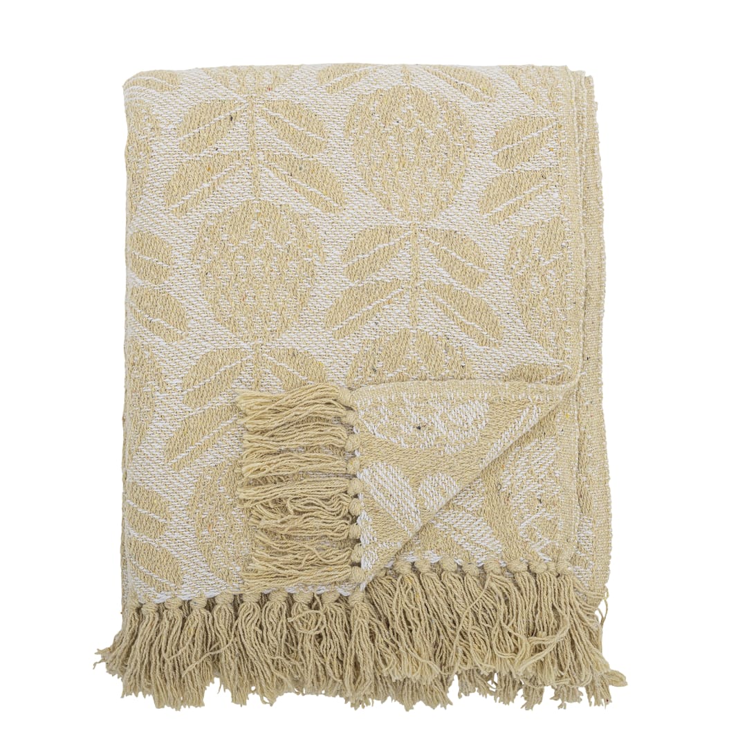 82066562 - Pratello Throw, Yellow, Recycled Cotton STOCK: 300