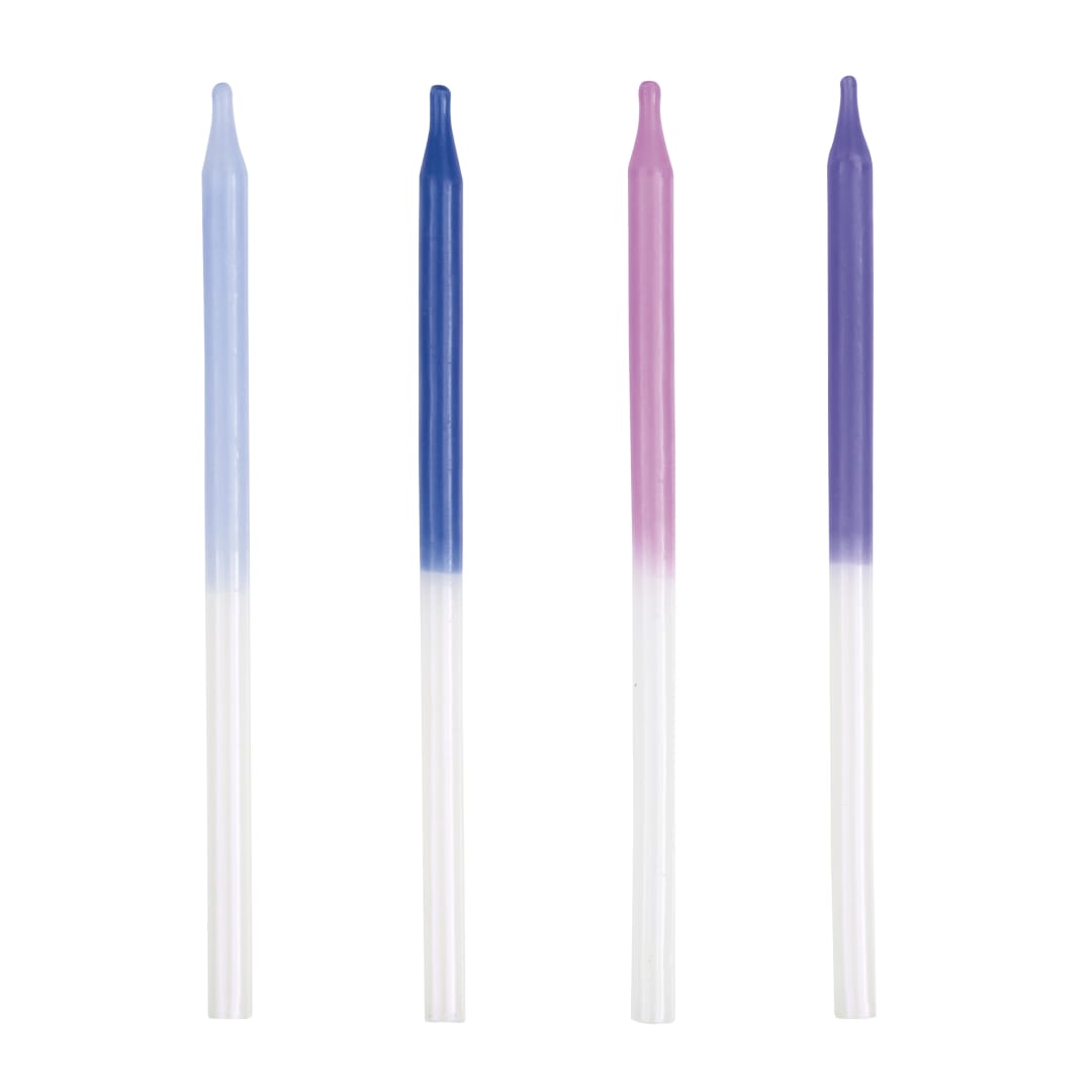 Assorted Iridescent Metallic Dipped 5" Birthday Candles, 12ct
