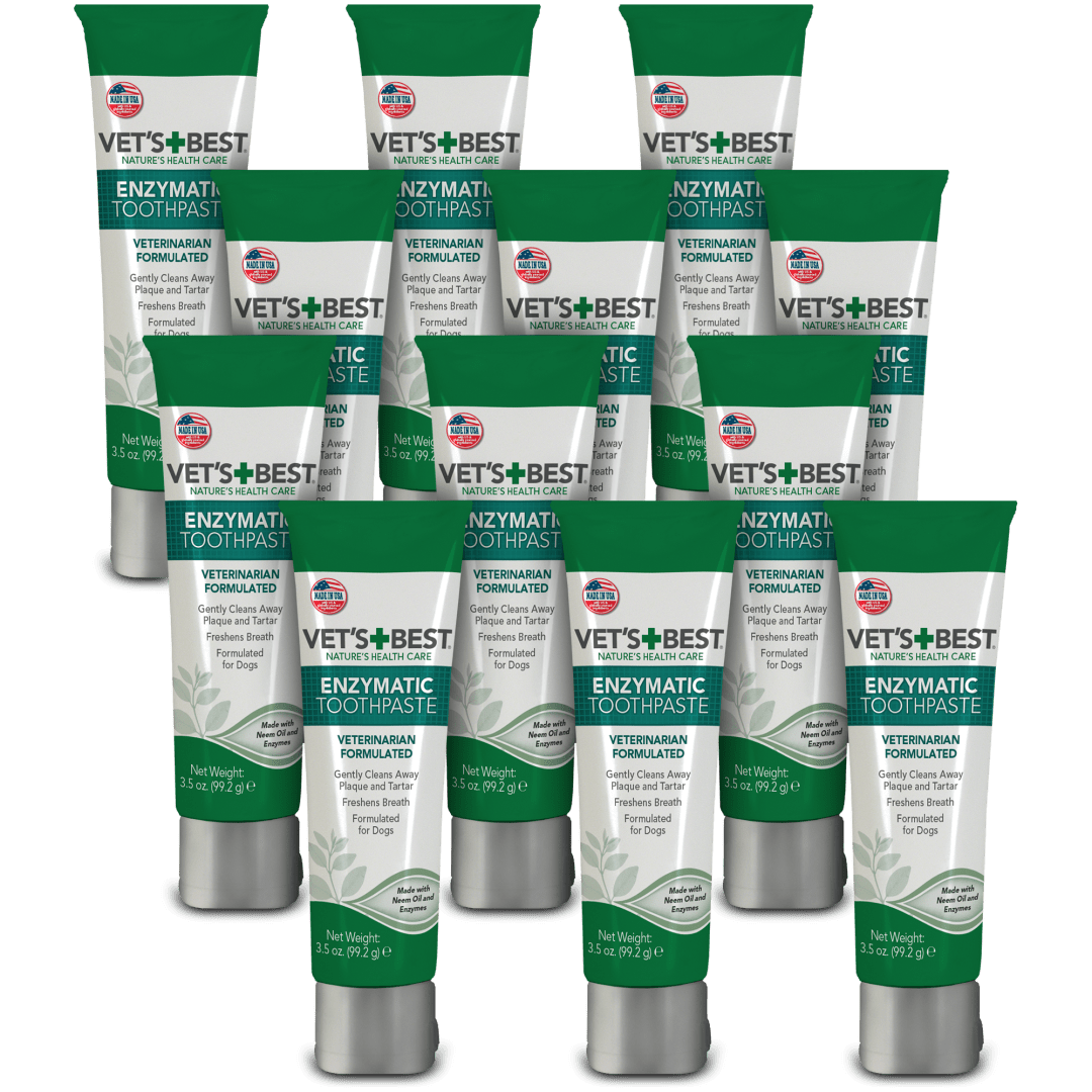 Vet's Best Enzymatic Dog Toothpaste - Teeth Cleaning and Fresh Breath Dental Care Gel - Vet Formulated - 3.5 oz Tubes (12 pack)