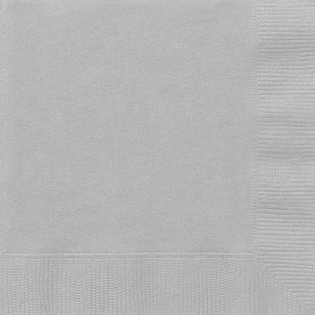 Silver Solid Dinner Napkins, 40ct