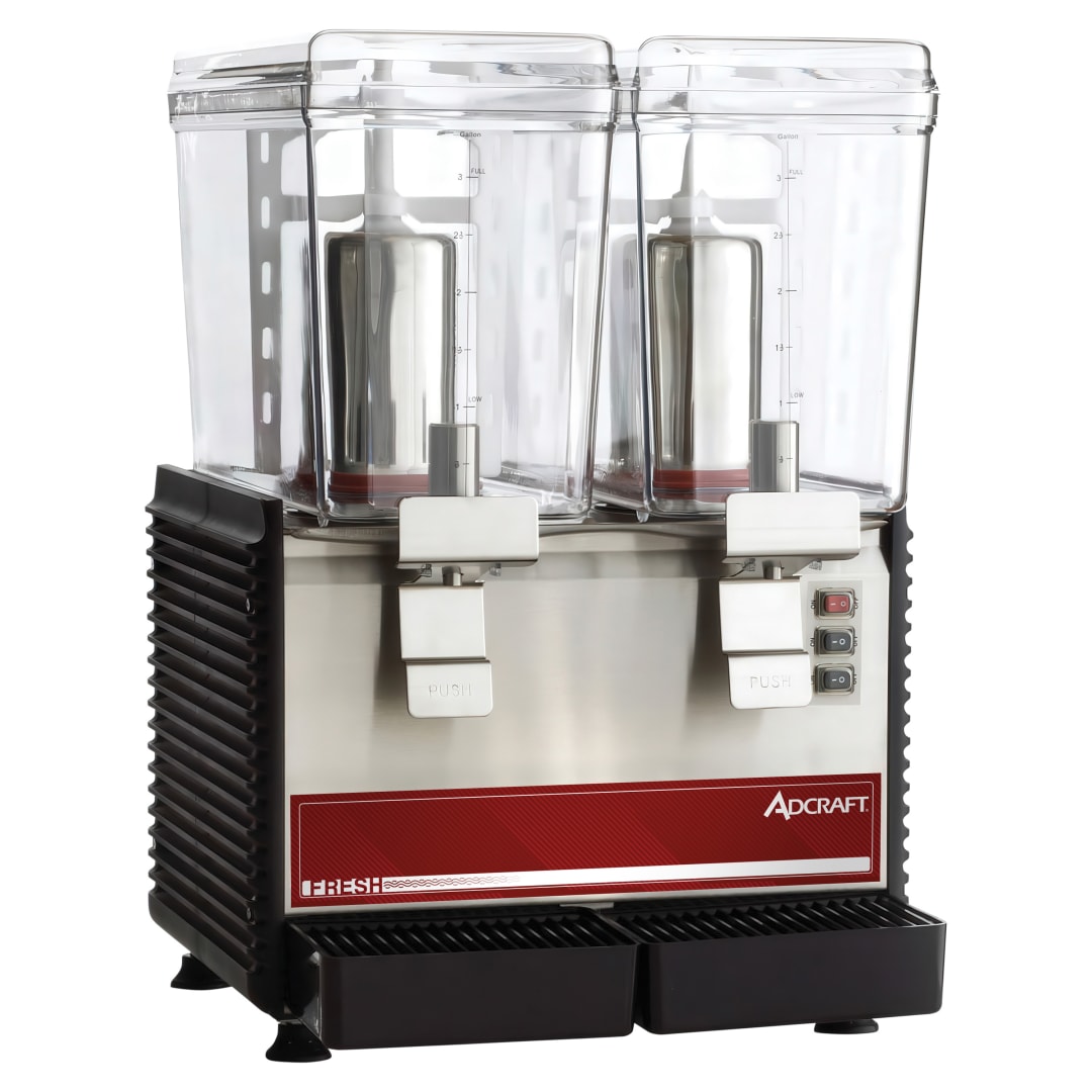 ADC2BRDD - Adcraft Refrigerated Drink Dispenser w/ double 3-gallon bowls; 120v