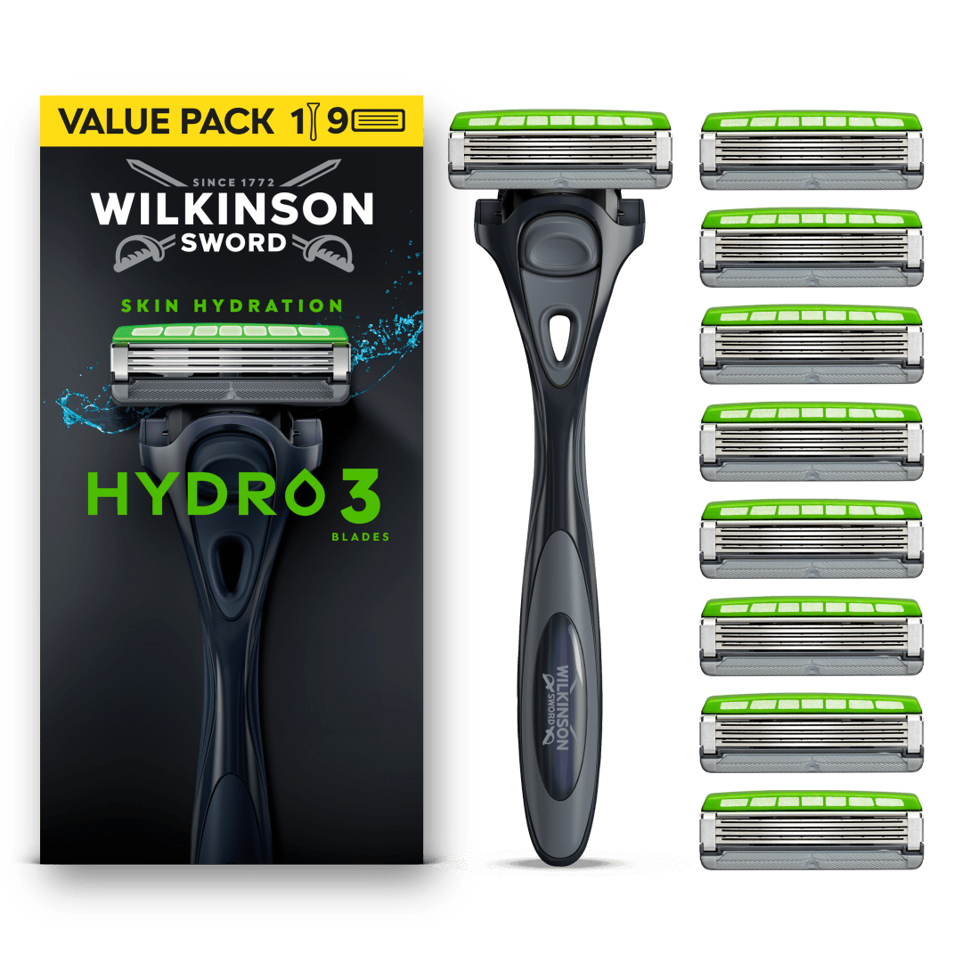 Wilkinson Sword Hydro 3 Men’s 1 Razor + 9 Blade Refills pack