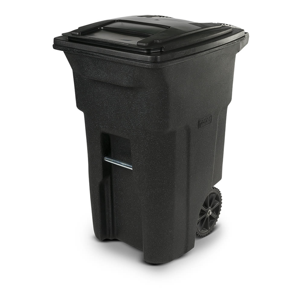 64 Gal. Trash Can with Sunburst Wheels and Lid