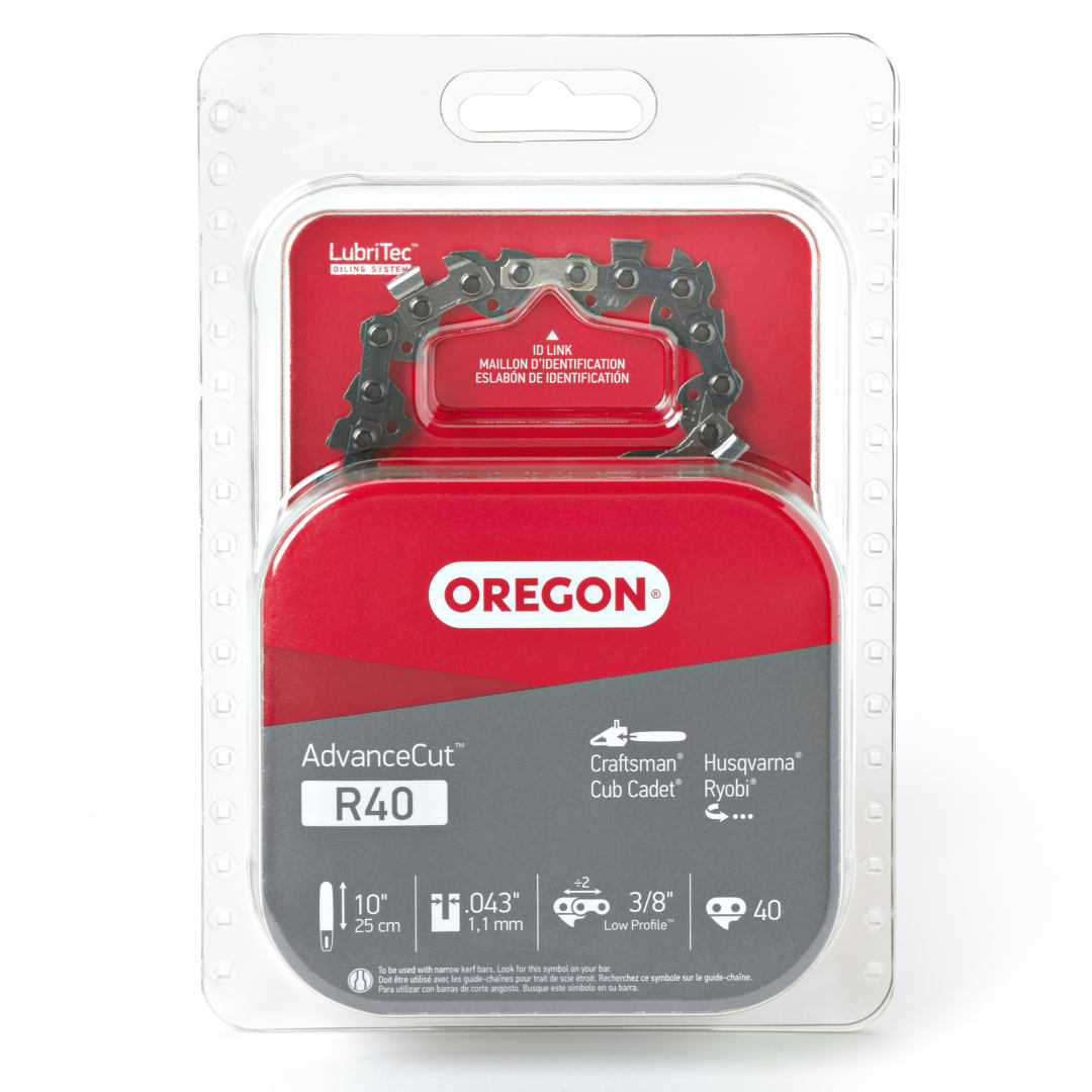 Oregon R40 AdvanceCut Chainsaw Chain for 10-Inch Bar -40 Drive Links – fits Echo, Ryobi, Craftsman, Husqvarna Makita, Milwaukee and more