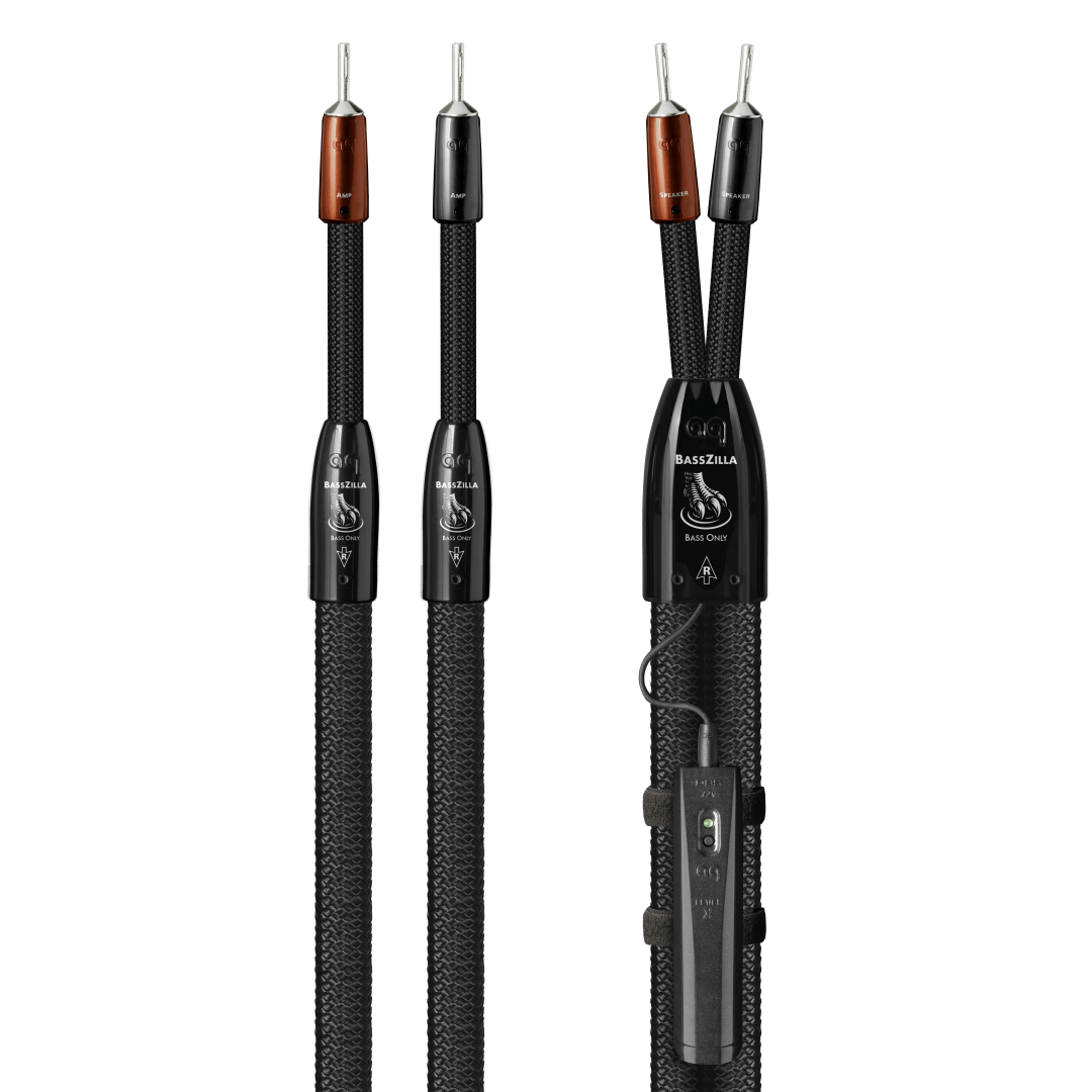 AudioQuest BassZilla Bass-Only Speaker Cable with RF/ND-Tech for Midrange or Bass (2m, 2 x Male Banana, Silver)