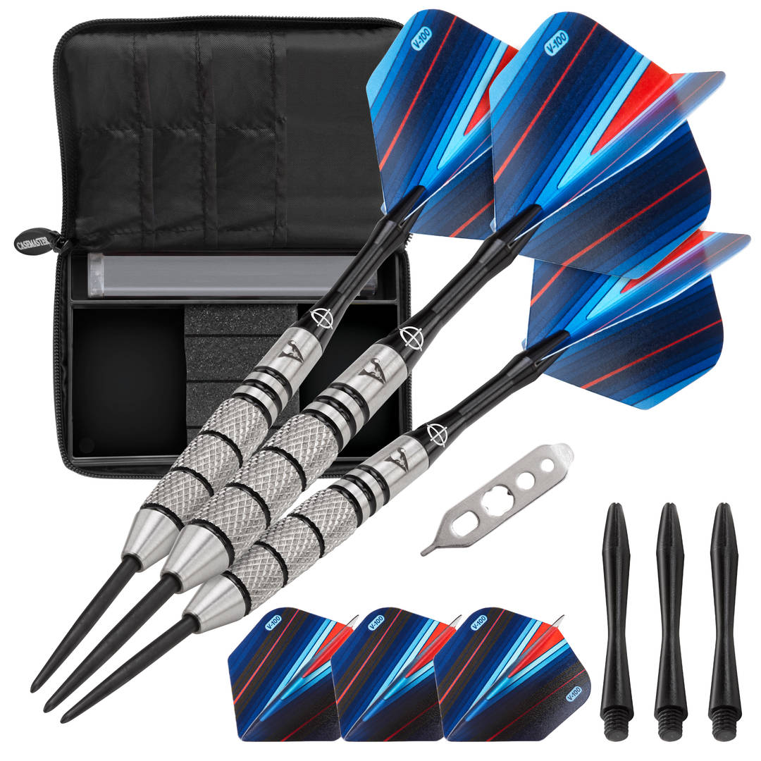 Viper Sidewinder Tungsten Steel Tip Darts 21 Grams and Casemaster Select Blue Nylon Dart Case
