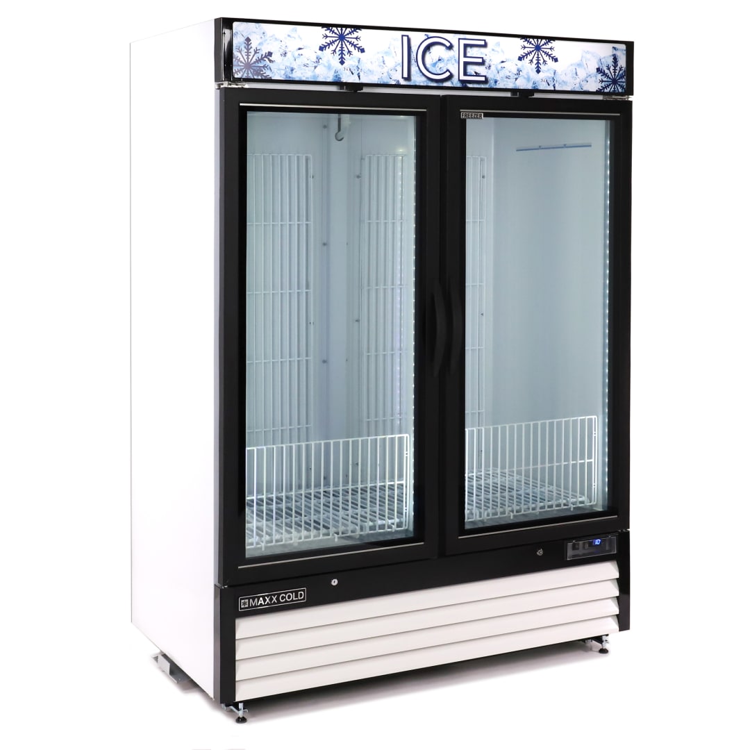 MXM2-48FHC-ICE - Double Door Ice Merchandiser, White Exterior