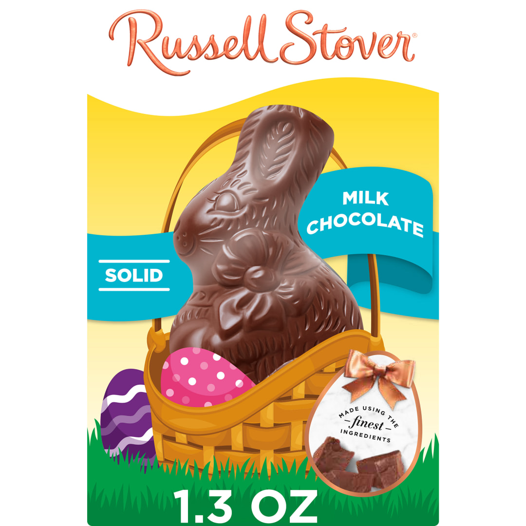 RUSSELL STOVER Easter Solid Milk Chocolate Easter Bunny, 1.3 oz.