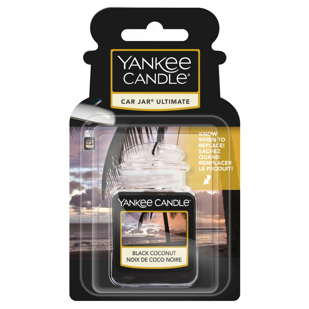 Yankee Candle Car Jar Ultimate Ambientador para coche | Coco negro | Dura hasta 4 semanas