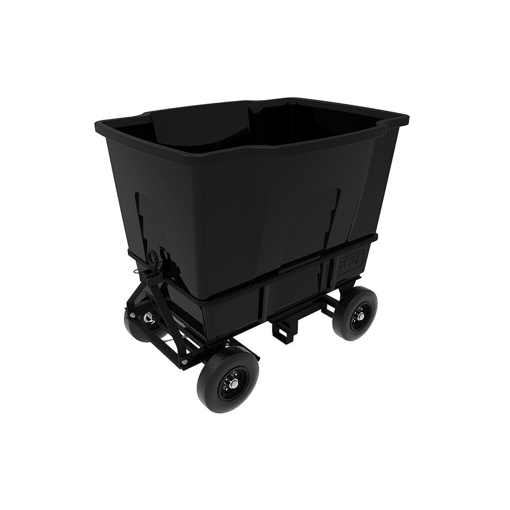 2 Cubic Yard 1,500 lbs. Capacity Rapid Speed Towable Mobile Truck - Black