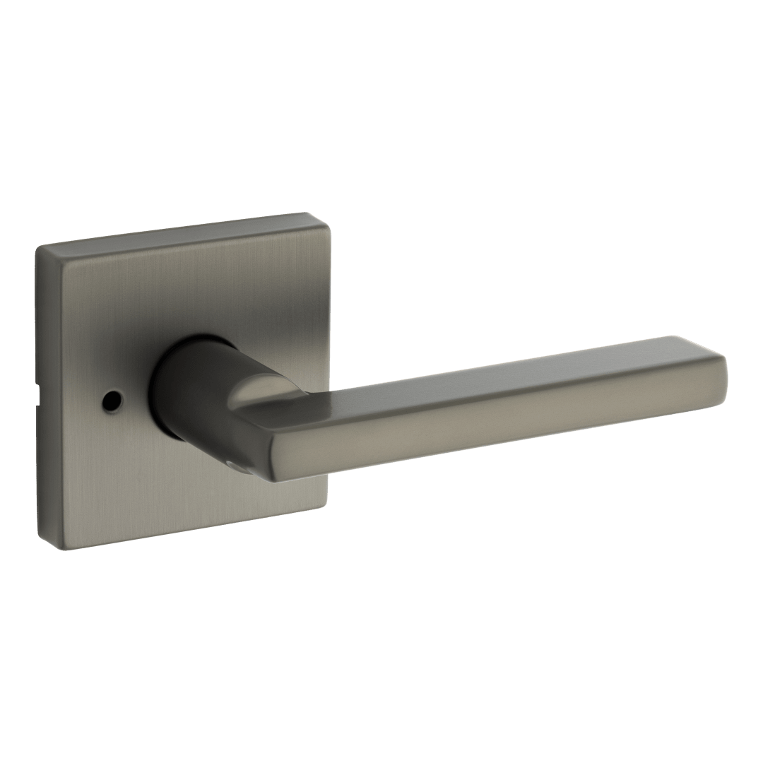 Halifax Bed/Bath Lever w/ Square Rose in Gunmetal