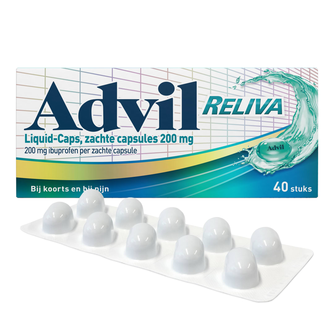 Advil Reliva Liquid-Caps 200 mg ibuprofen, 40 stuks