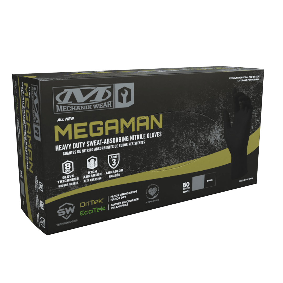 Mega Man Disposable Nitrile Gloves 50-PK