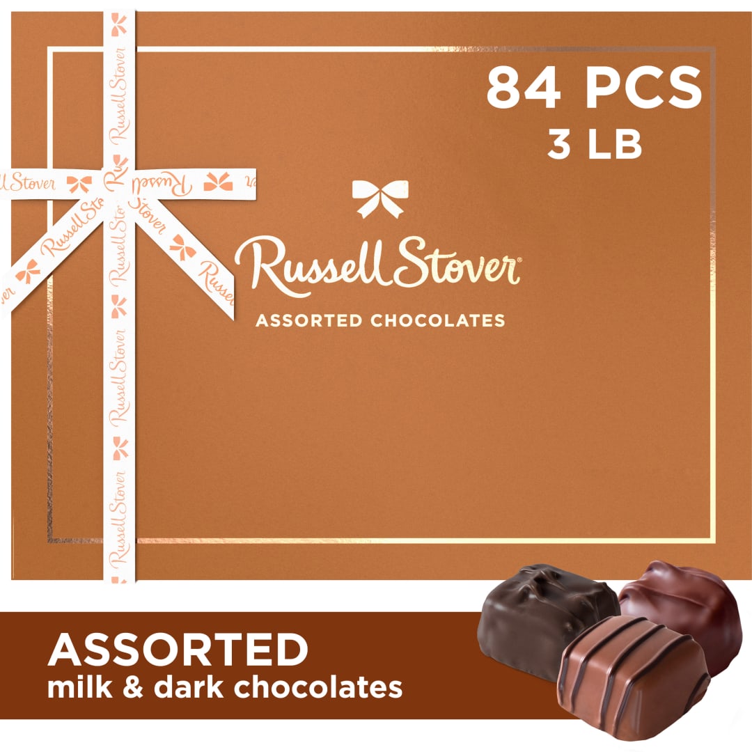 RUSSELL STOVER Assorted Milk & Dark Chocolate Gift Box, 48 oz. (84 pieces)