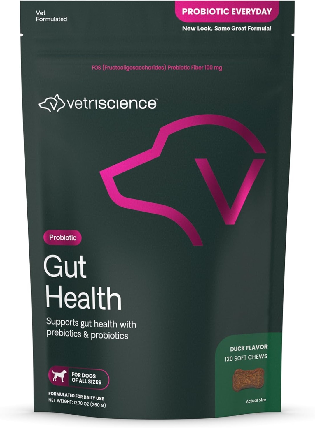 VS Gut Health Chews, Dogs, Duck, 120ct