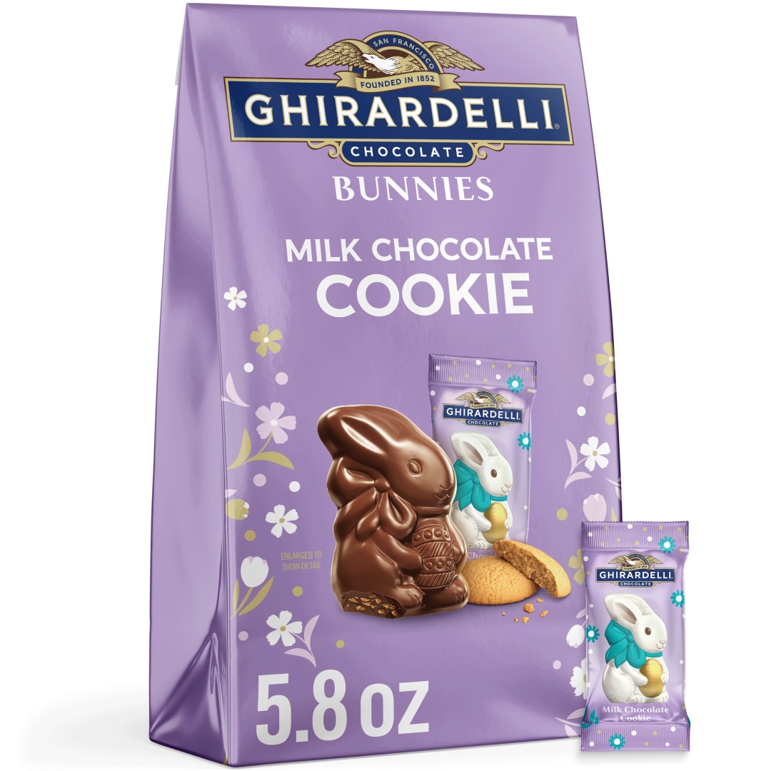 GHIRARDELLI Milk Chocolate Cookie Bunnies, Easter Candy, 5.8 oz Bag