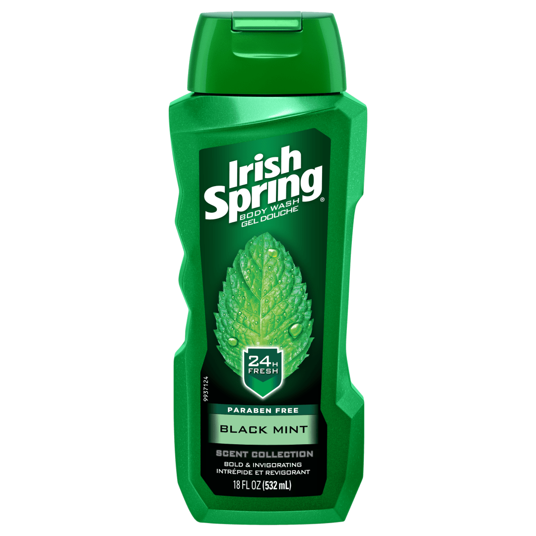 Irish Spring Black Mint Men's Face & Body Wash, Moisturizing Body Wash Washes Away Bacteria - 18 fluid ounce.