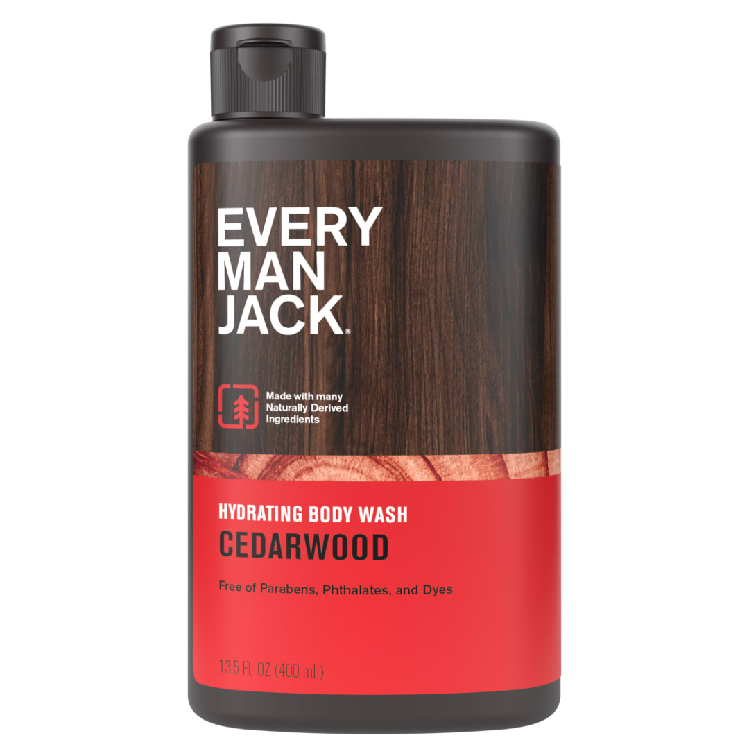 Every Man Jack Cedarwood Hydrating Body Wash for Men, Naturally Derived, 13.5 oz