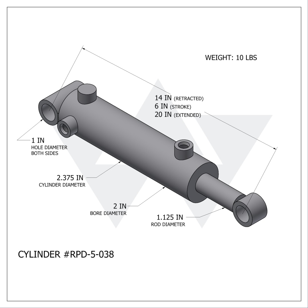 Wastebuilt® Replacement for Tipper Cylinder (2" X 1.125" X 6")