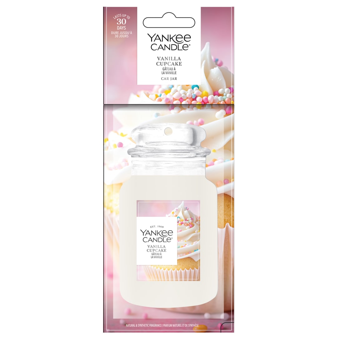 Yankee Candle | Car Jar | Vainilla Cupcake | Para coches y espacios pequeños en casa | Hasta 30 días