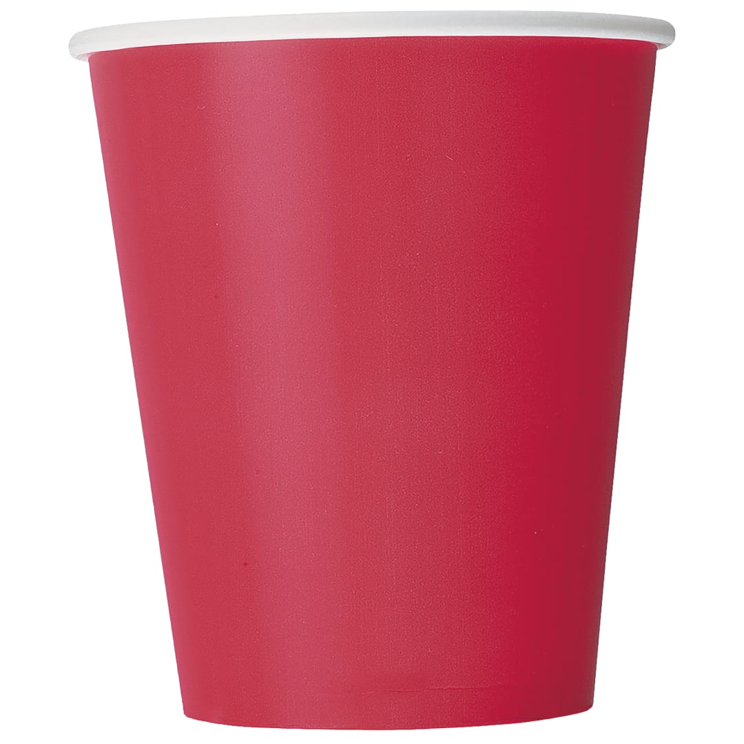 Ruby Red Solid 9oz Paper Cups, 8ct