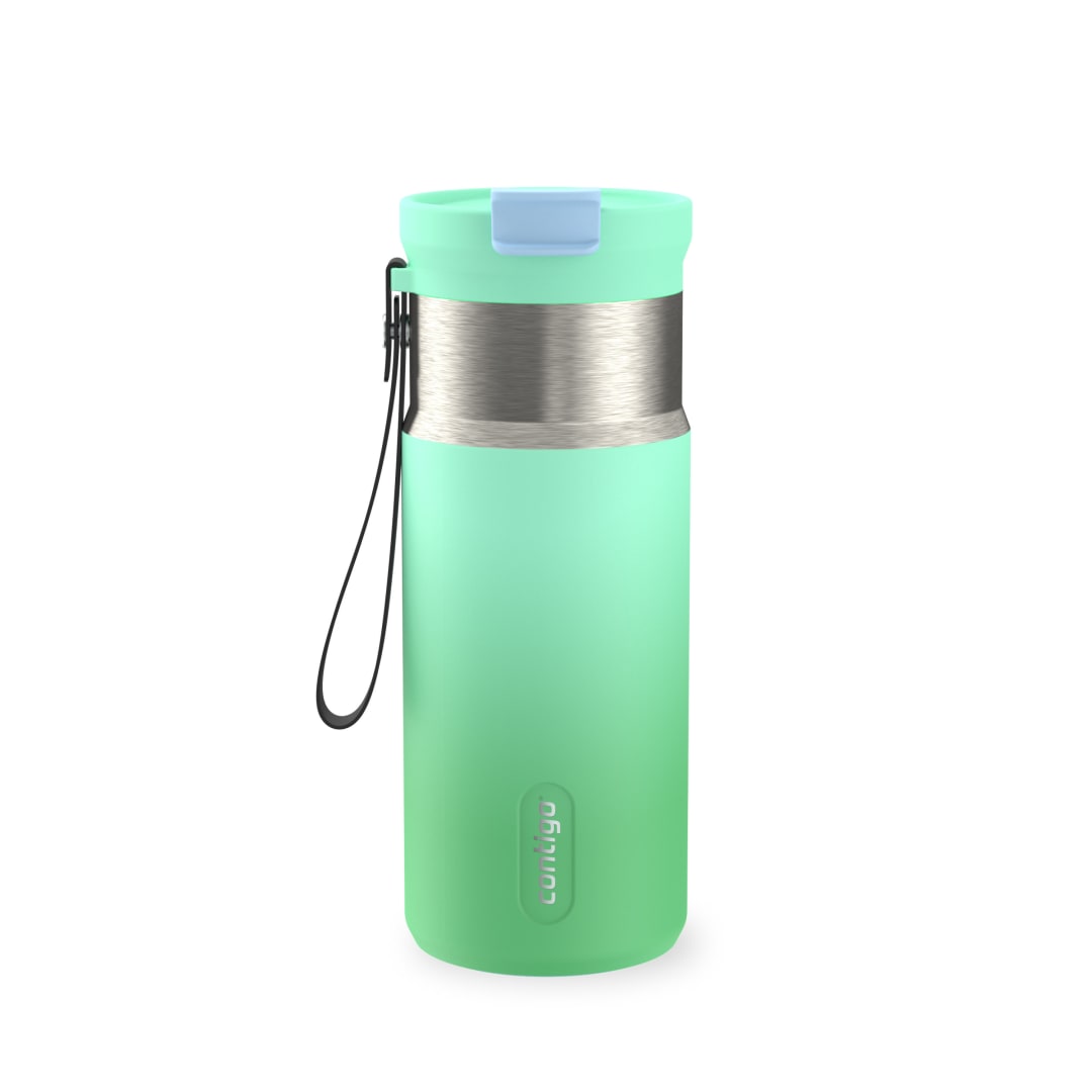 Contigo DualSip Insulated Stainless Steel Water Bottle with 2-Way Lid and Carrying Strap, 16 oz (473 ml)