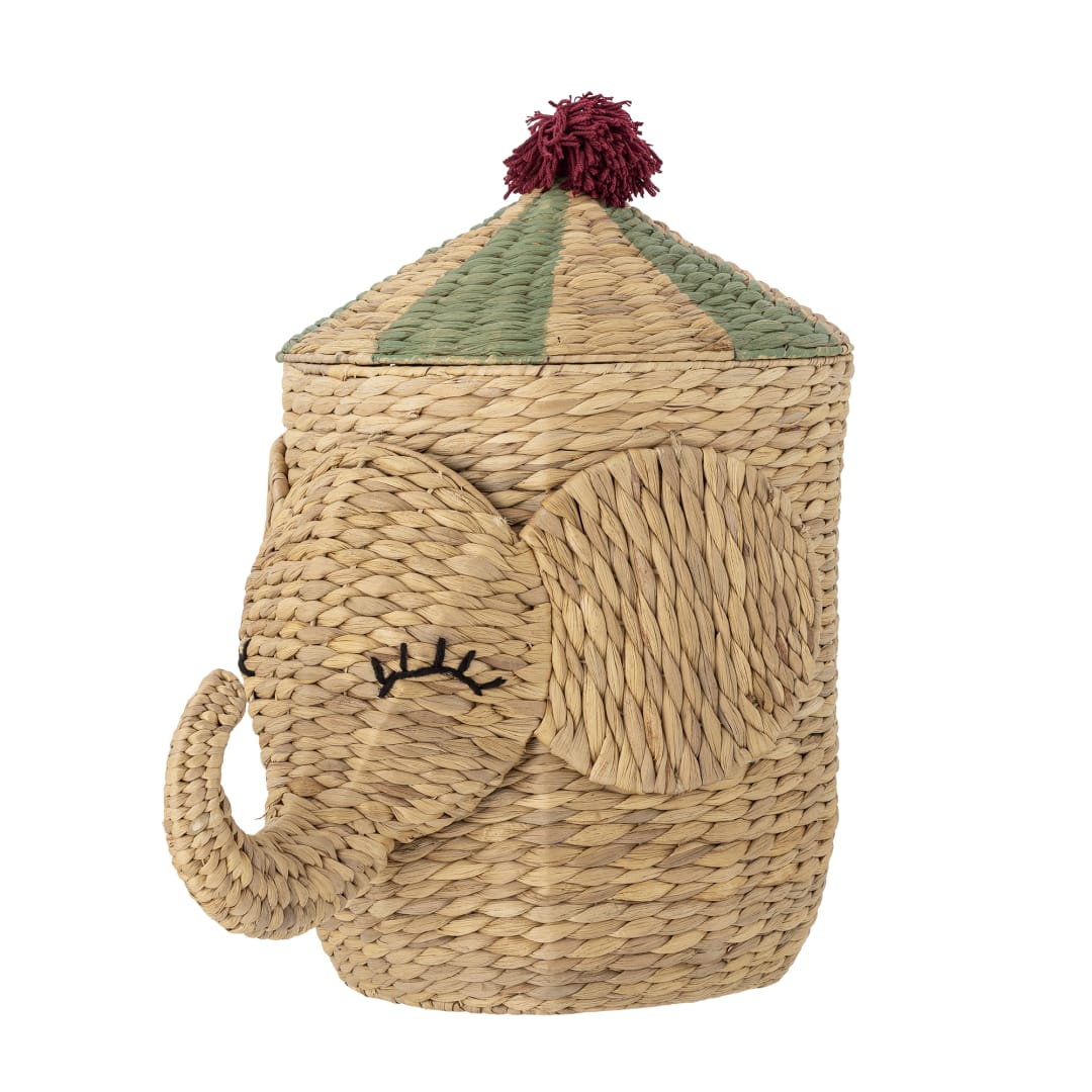 82062961 - Bobo Basket w/Lid, Nature, Water Hyacinth STOCK: 154