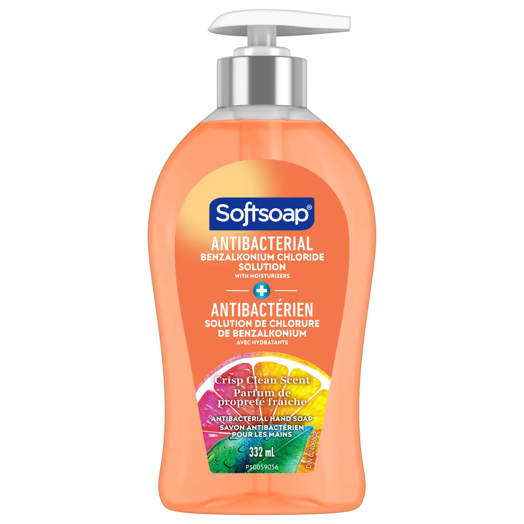 Softsoap Antibacterial Liquid Hand Soap, Crisp Clean Scent Hand Soap, 332 ml Bottle