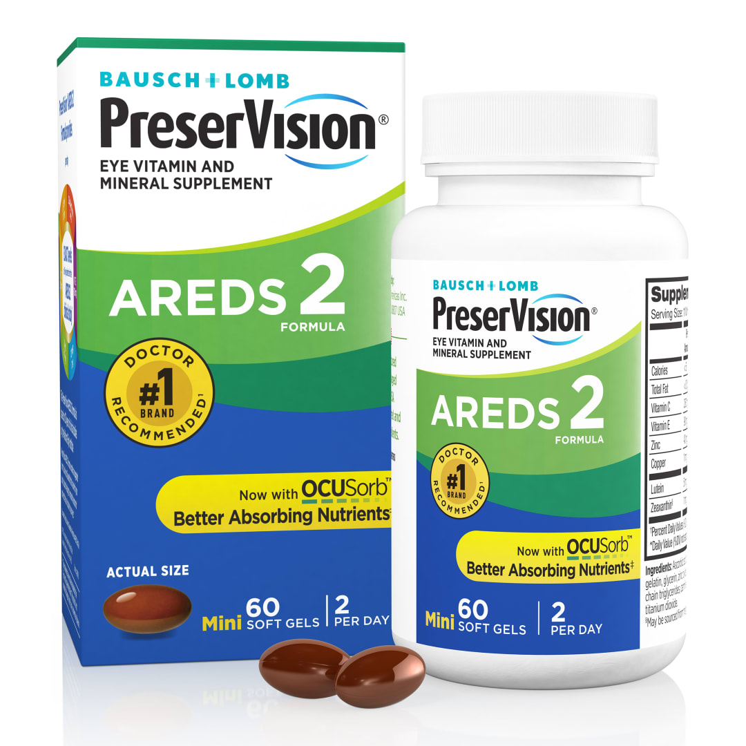 PreserVision AREDS 2 Formula Vitamin &amp; Mineral Supplement 60 ct Soft Gels (MiniGels)