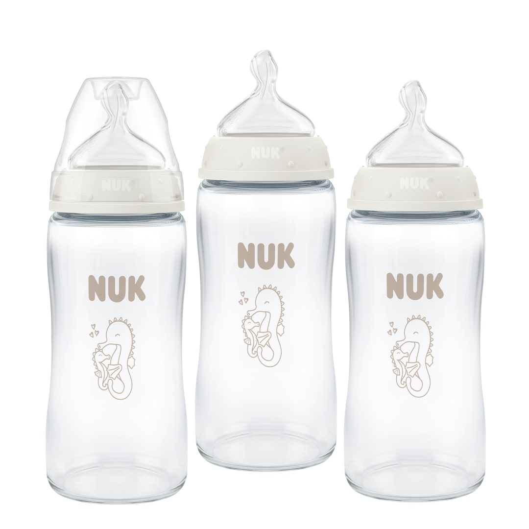 NUK FC BTL GLASS 240ML/8Z 3PK M CA SEAHO