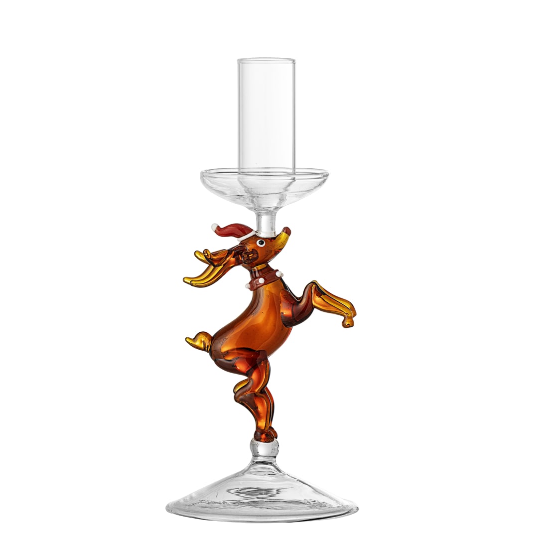82073068 - Dasho Candle Holder, Brown, Glass STOCK: 300