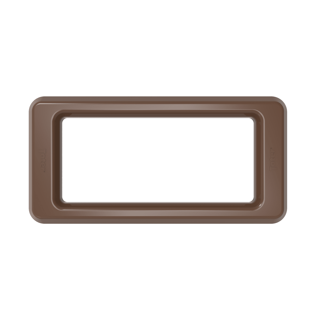 Slimline Rectangular Trash Can Lid with Open Top - Brown