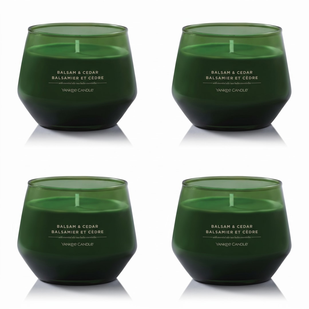 Bougie en pot parfume Yankee Candle, Sapin et cdre, collection Studio, 4 units