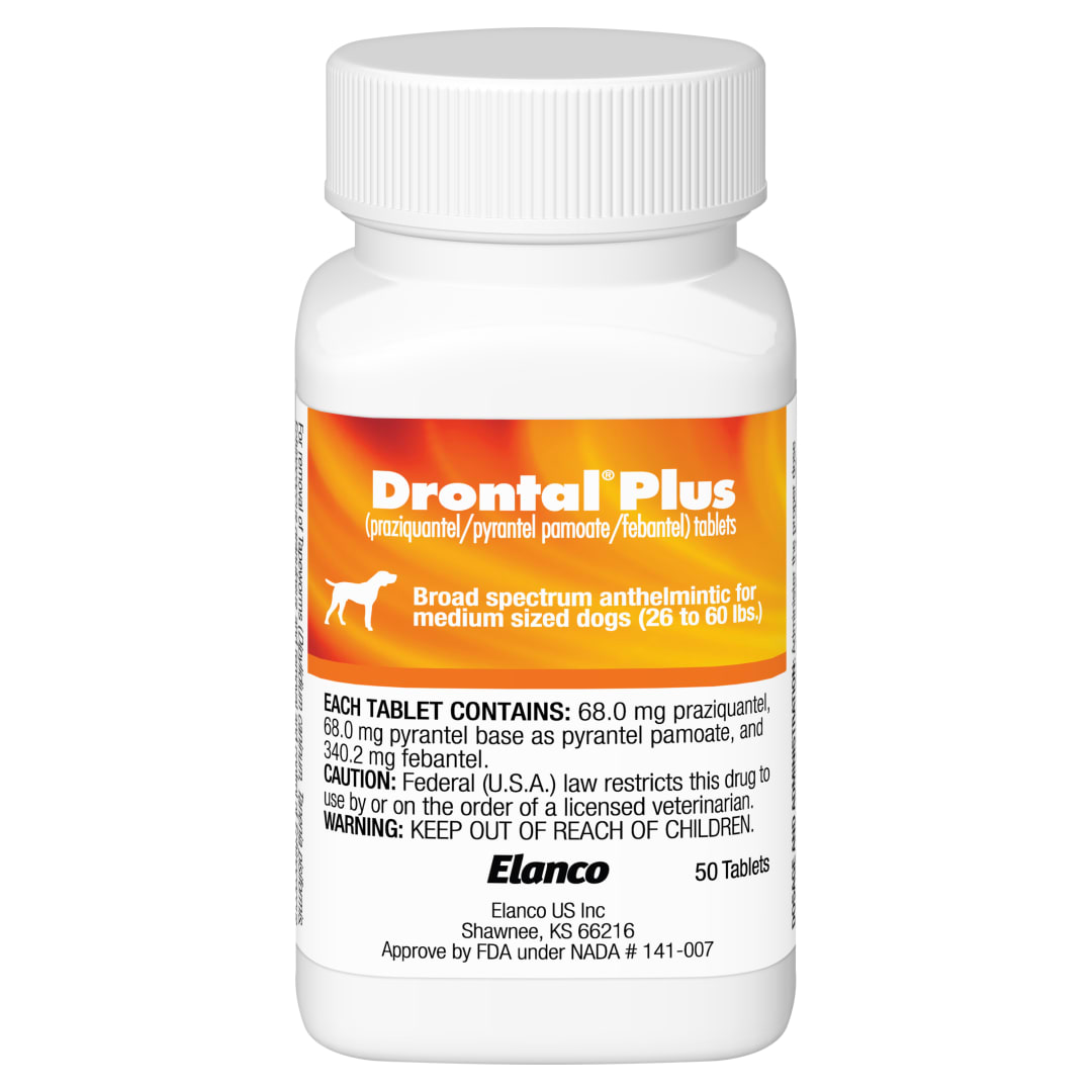 Drontal Plus for Medium Sized Dogs: 26-60 lbs., 50 Count
