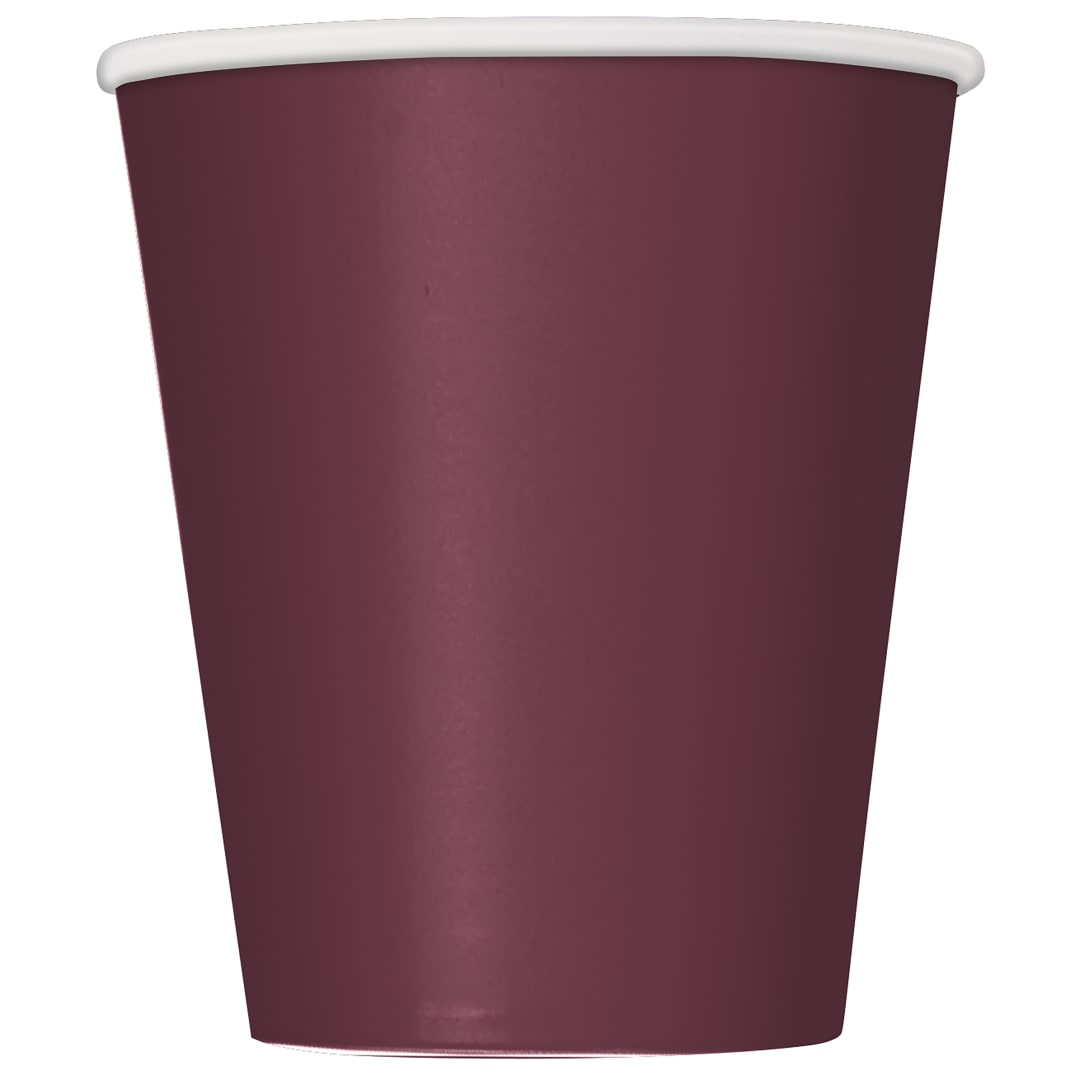Burgundy Solid 9oz Paper Cups, 20ct