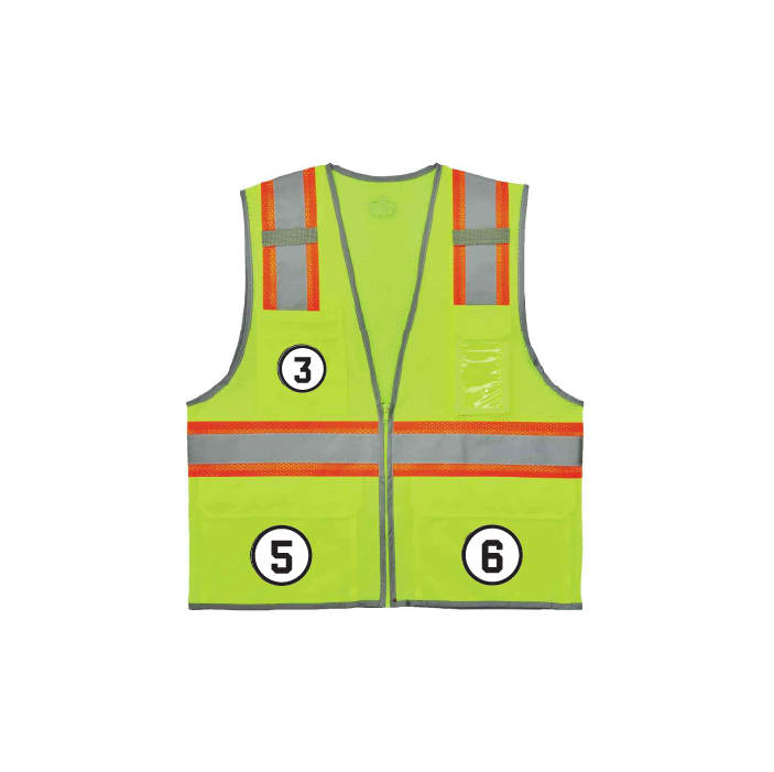 GloWear 8246Z Two-Tone Mesh Hi-Vis Safety Vest - Type R, Class 2, Zipper, Reflective Binding