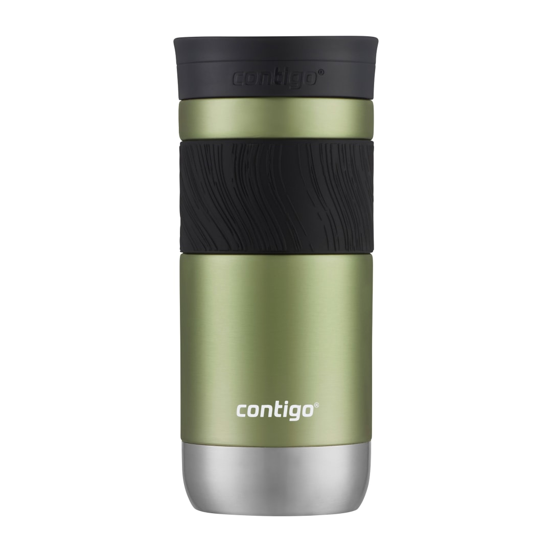 Contigo® Vaso Térmico Byron 2.0, de Acero Inoxidable, con Tapa SNAPSEAL™, y Agarre Texturizado, 473 ml, Verde Cucumber