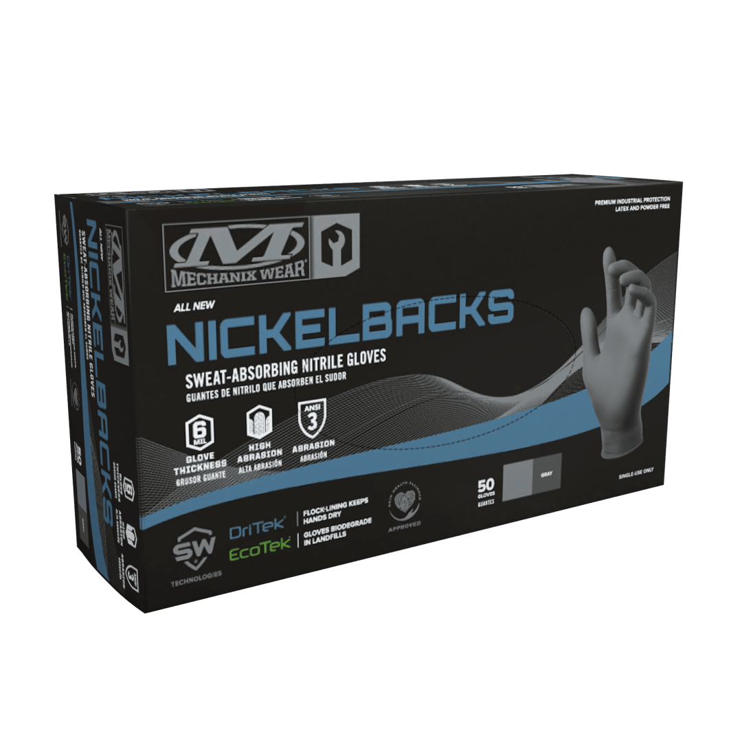 Nickelbacks: 6 Mil Sweat-Absorbing Nitrile Gloves (Pack of 50)