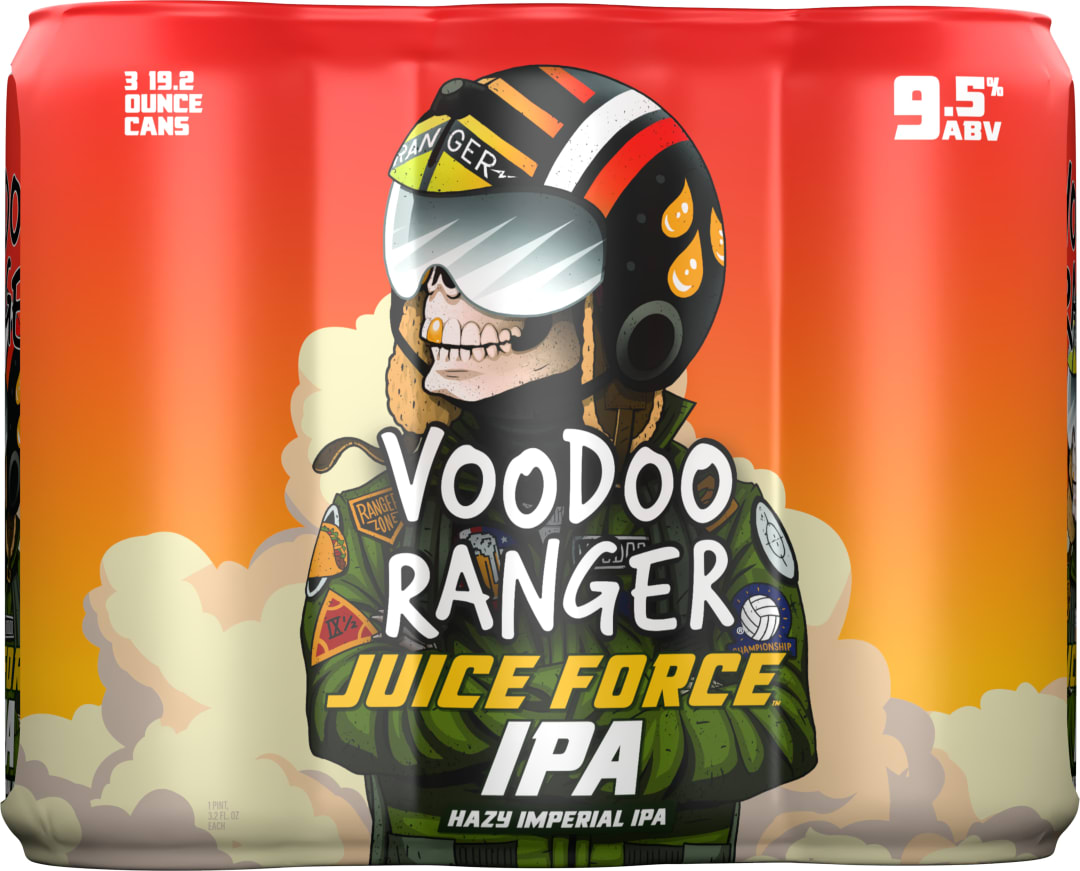 Voodoo Ranger Juice Force Hazy Imperial IPA Beer, 3 Pack, 19.2 fl oz Cans