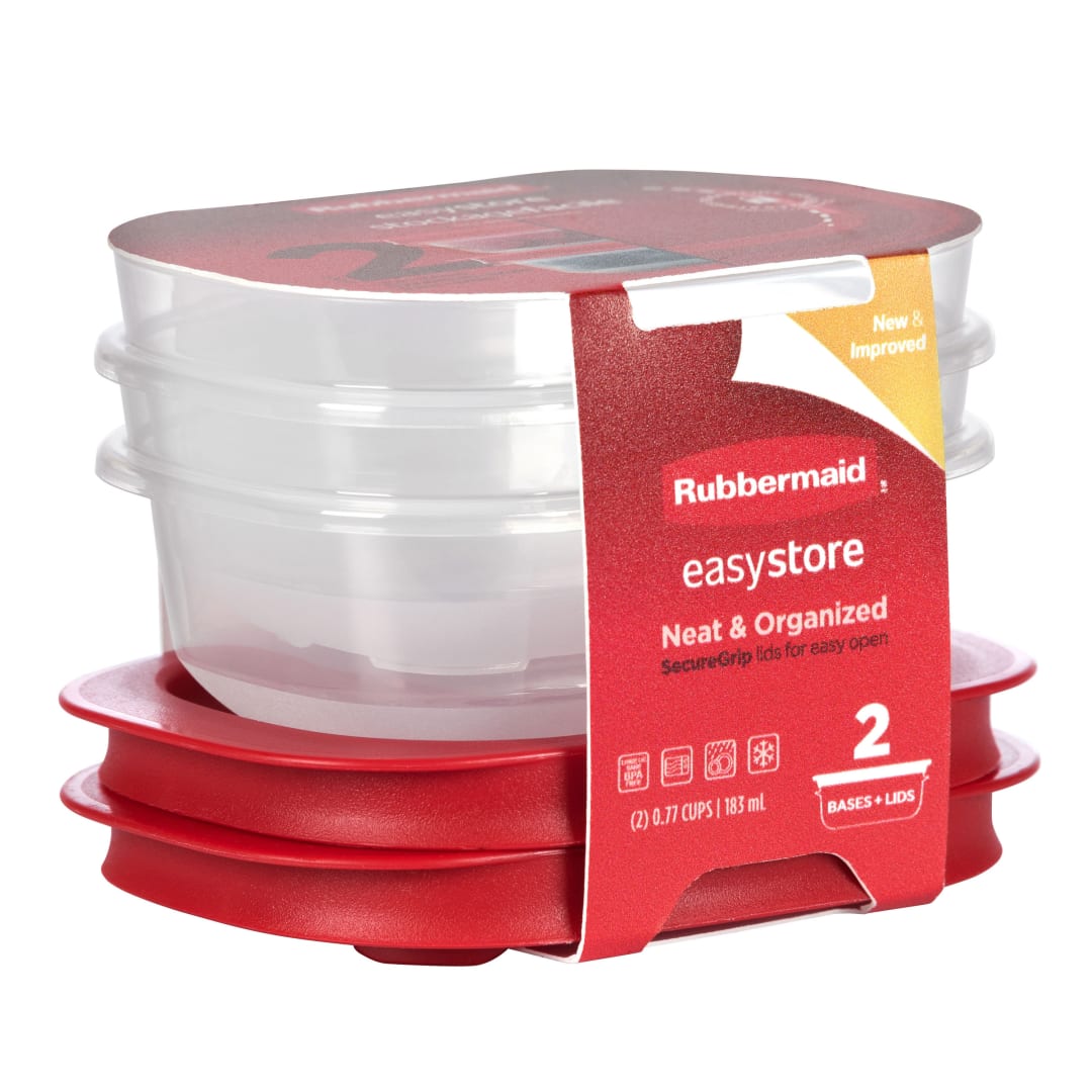 Rubbermaid 0.77-Cup EasyStore Rectangle Food Storage Containers with Lids, 2 Pack