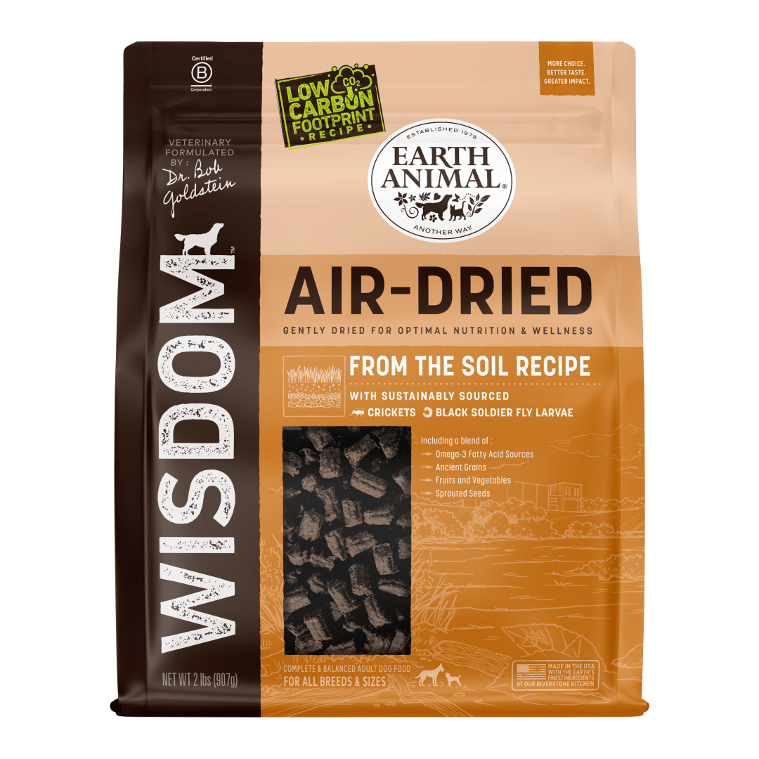 Earth Animal Wisdom Air-Dried From the Soil Recipe Insect-Based Dog Food, 2 lb. Bag