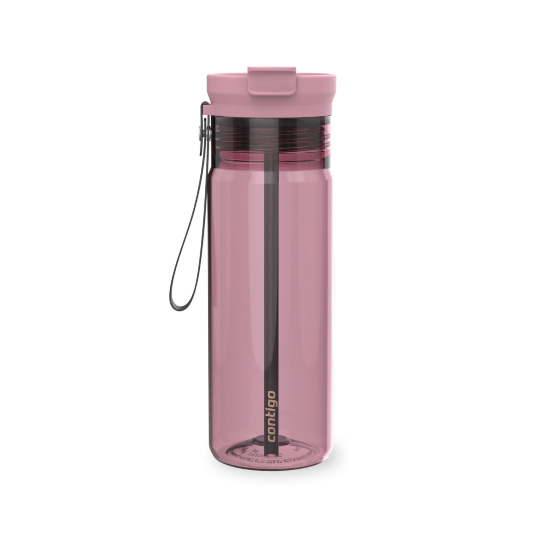 Contigo DualSip Plastic Water Bottle with 2-Way Lid and Carrying Strap, 24 oz (710 ml)