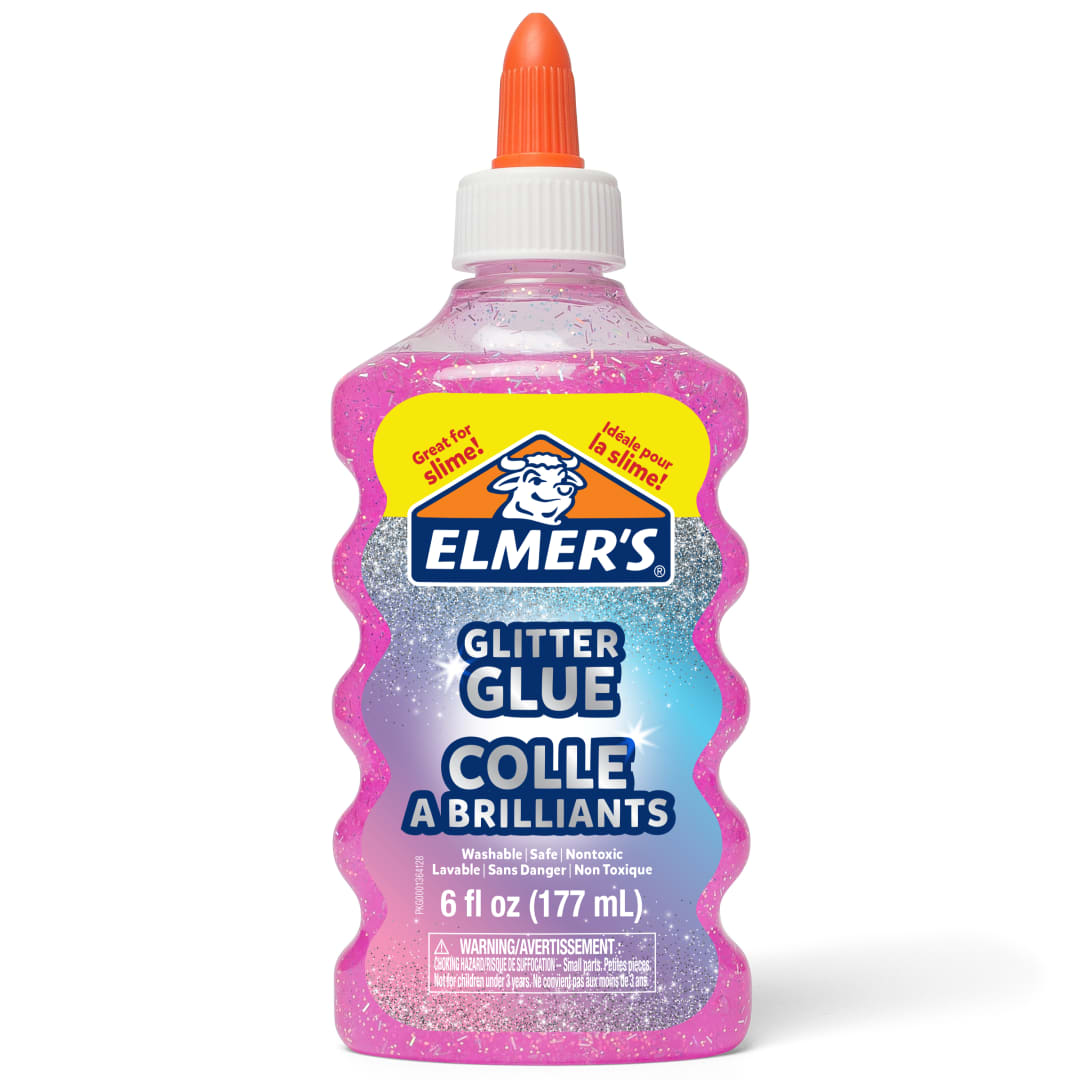 Colle à brillants liquide Elmer’s, lavable, rose, idéale pour faire de la glu, 177 ml