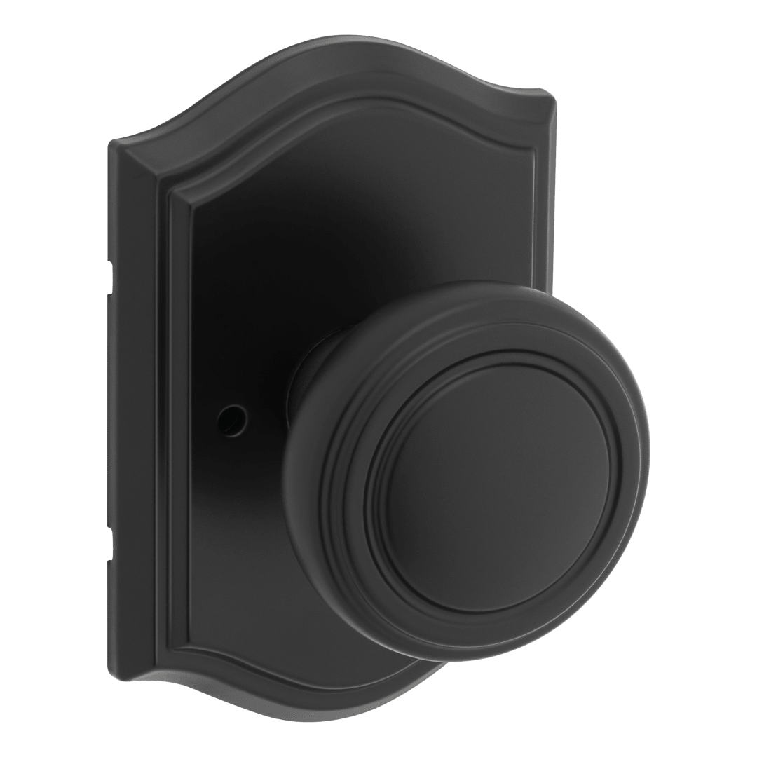 Henrik Arched Bed/Bath Door Lever in Matte Black with Microban Protection