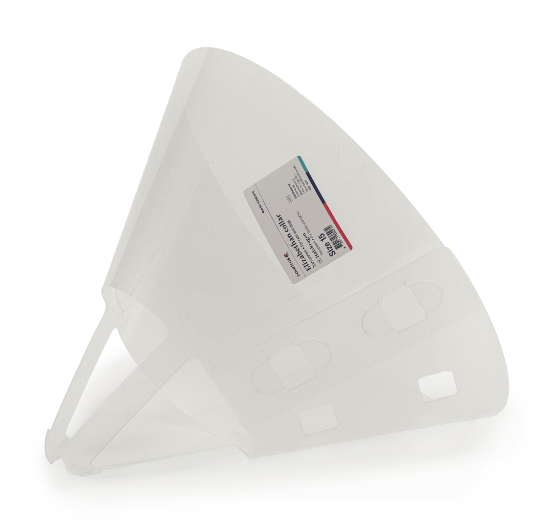 Covetrus Elizabethan Collar with Embossed Paw Design, Transparent, 15cm