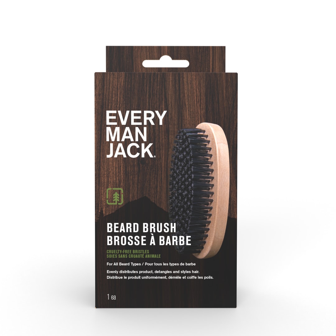 Every Man Jack Men's Beard Brush with Cruelty-Free Vegan Bristles