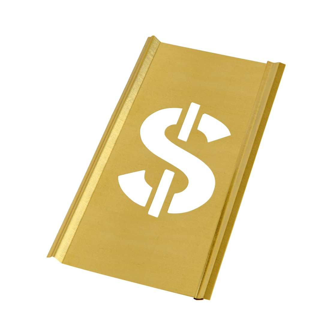 Stencil Sort-2" Brass Gothic Dollar