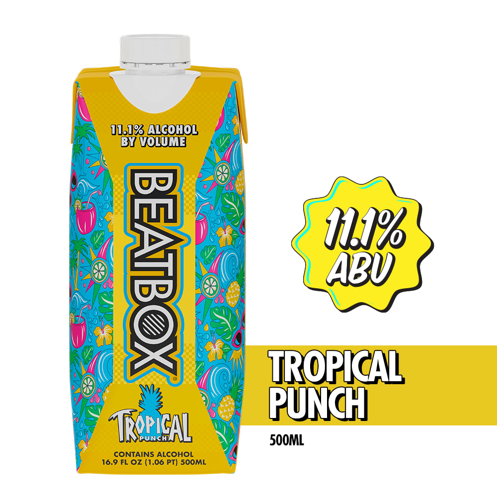 BeatBox Tropical Party Punch Cocktail, 11.1% ABV, 500ml Tetra