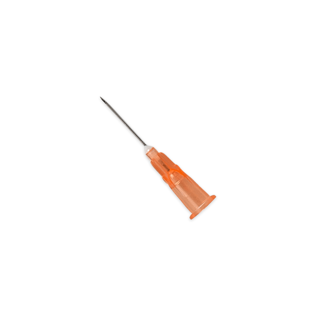 KRUUSE Vet Hypodermic Needle, Orange, 25G x ⅝″ (0.50 x 16mm), Sterile